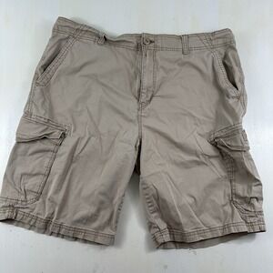 UnionBay Men's Cargo Shorts‎ 42 11" Inseam Beige Lightweight Cotton Stretch